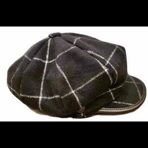 INC black and gray newsboy cap